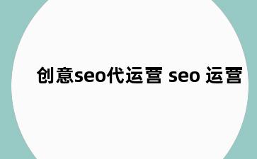 创意seo代运营 seo 运营